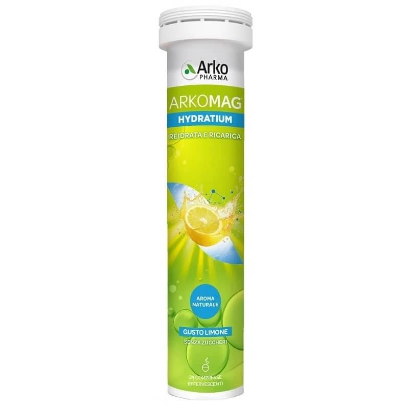 Arkomag hydratum Zitronengeschmack 24 Tabletten - Nahrungsergänzungsmittel für Elektrolytgleichgewicht und Müdigkeit