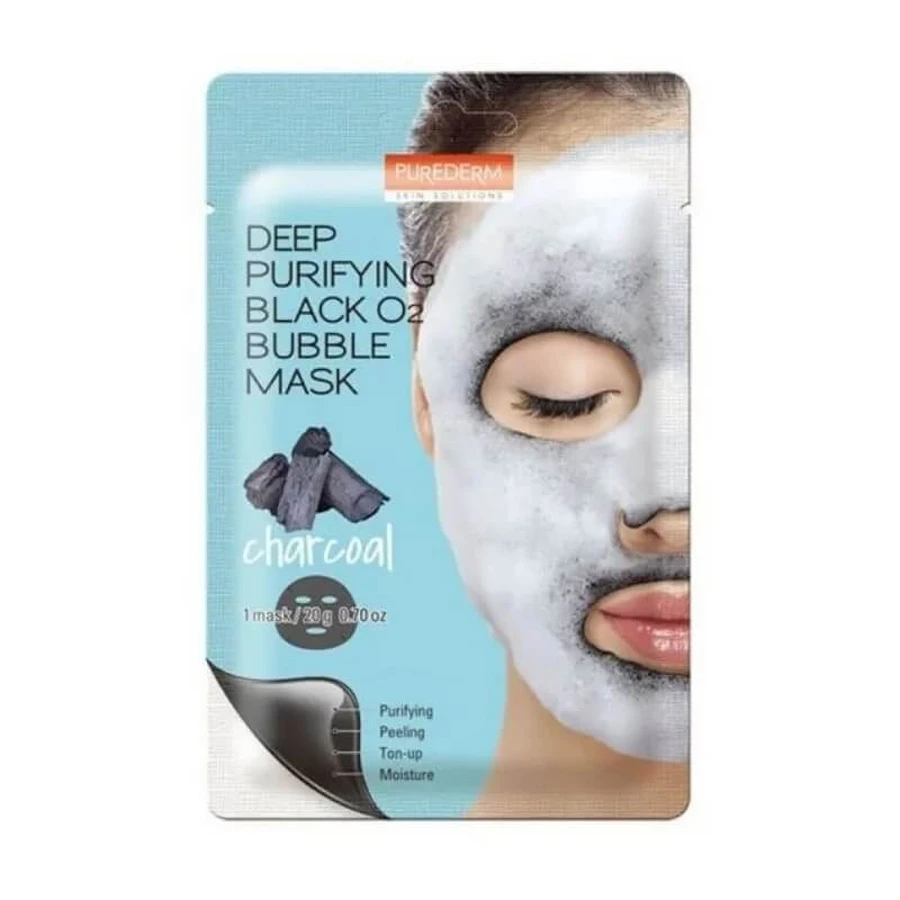 Purederm Deep purifying black o2 bubble mask charcoal - masque purifiant