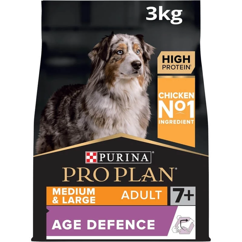 Purina pro plan age defense medium & large adult 7+ mit Huhn - Alleinfuttermittel für Hunde 3 kg