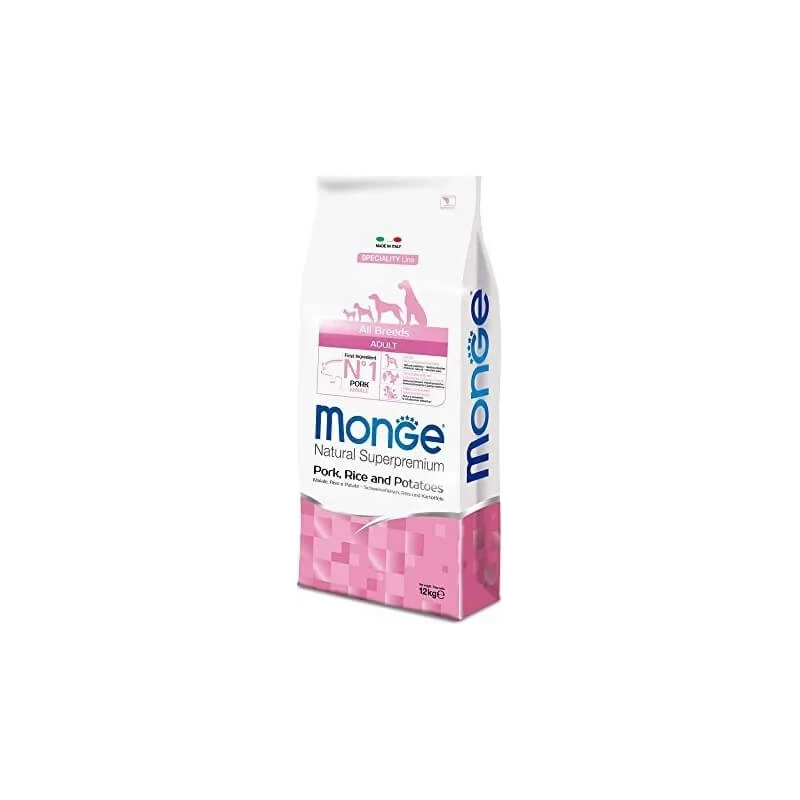 Monge Alle Rassen Erwachsene Schweinefleisch Reis und Kartoffeln 12 kg
