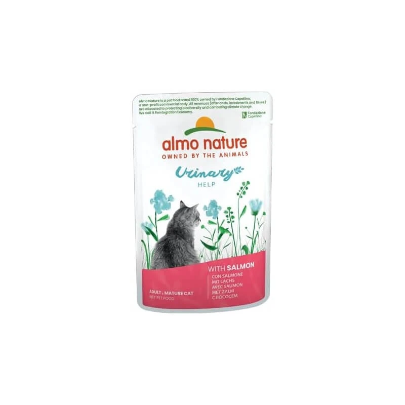 Almo nature Urinary help salmon - Alleinfuttermittel für ausgewachsene harnpflichtige Katzen 70 gr