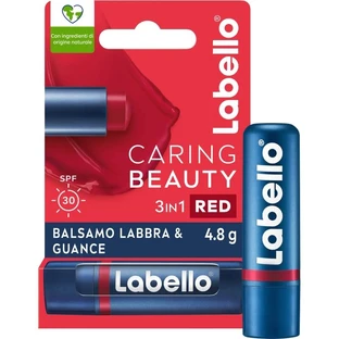 Labello caring beauty spf30 - balsam de buze și obraji 3in1 - roșu