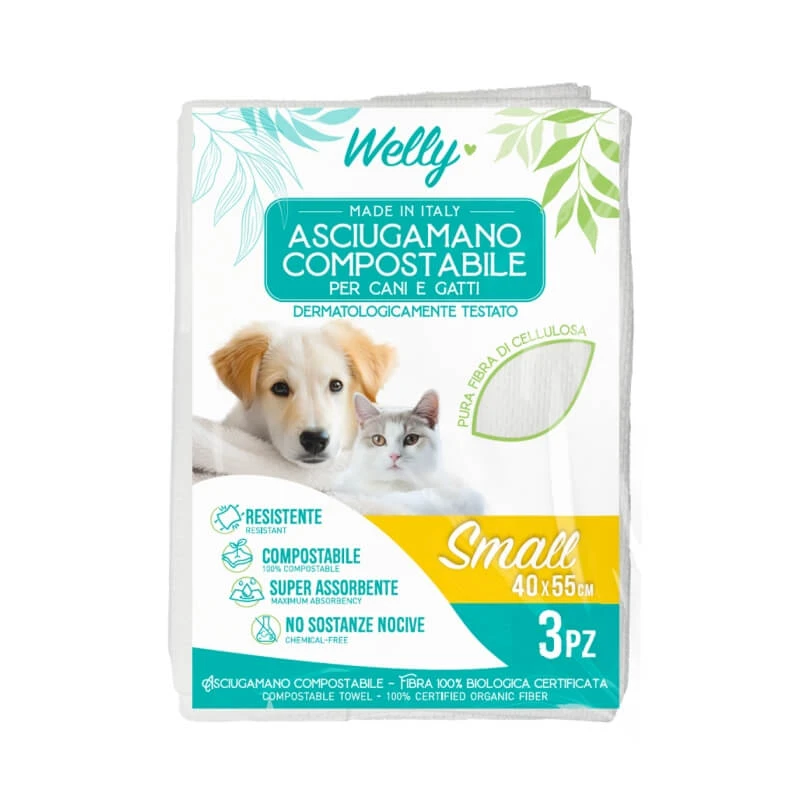 Welly Coverable Handtuch für Hunde und Katzen - 3 kleine Handtücher 40 x 55 cm