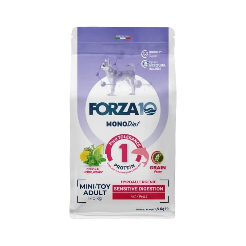 Forza10 Mono diet mini-toy adult mit Fisch - Alleinfuttermittel für Hunde 1,5 kg
