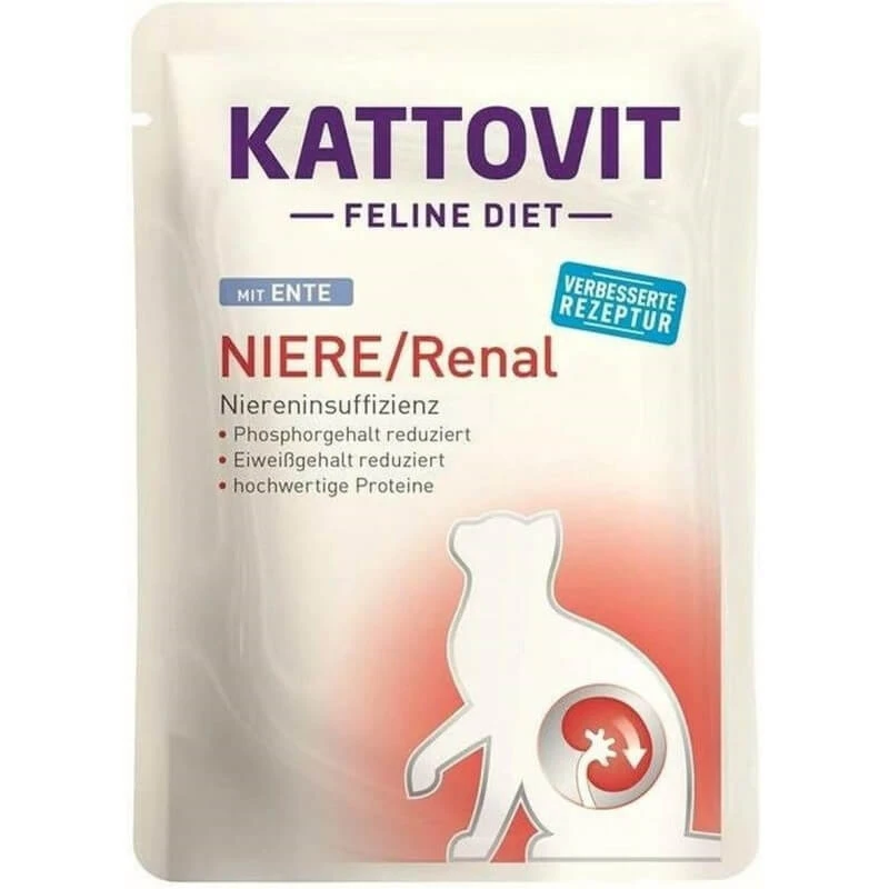 Kattovit Pate' Nieren Ente - Nassfutter für Katzen mit Nierenversagen 85 gr