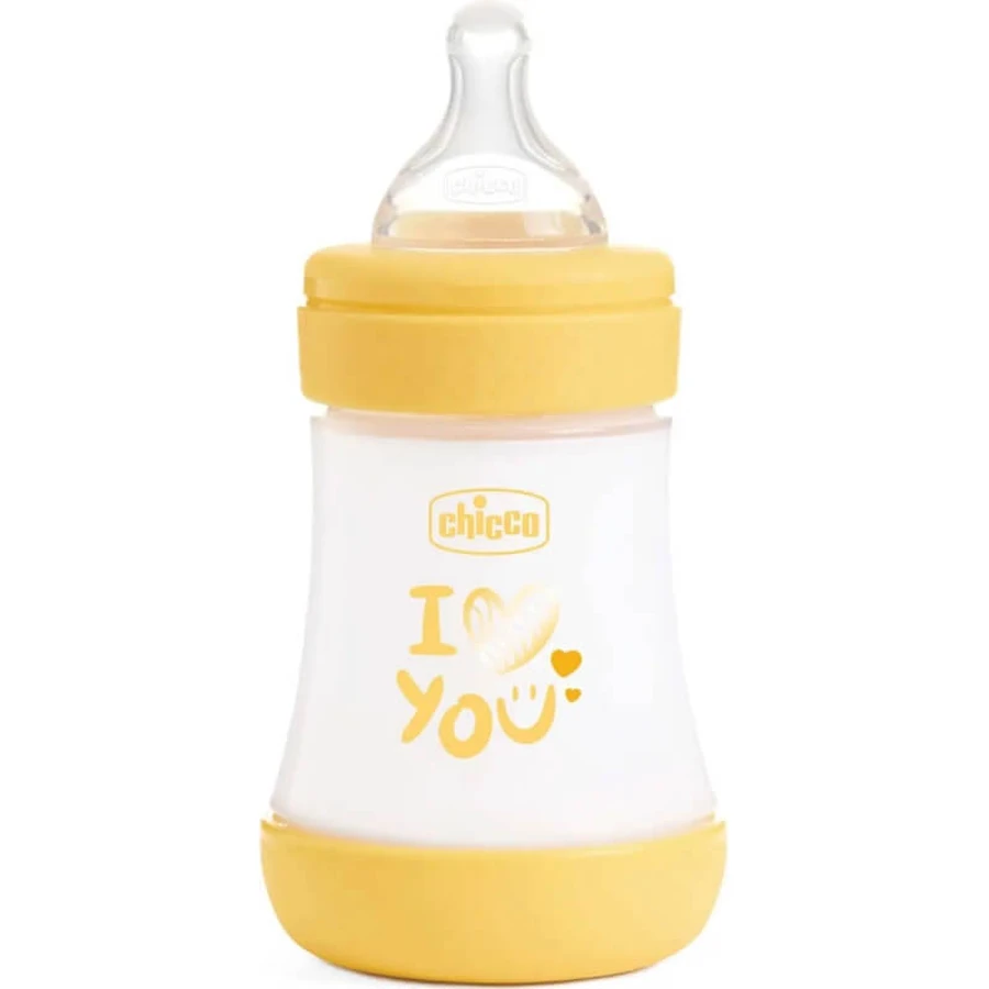 Chicco perfect 5 - biberon cu debit lent 150 ml - galben