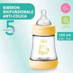 Chicco perfect 5 - biberon cu debit lent 150 ml - galben