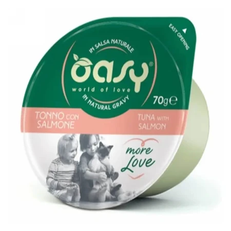 Oasy Wet cat more love ton cu somon - hrană complementară pentru pisici adulte 70 g