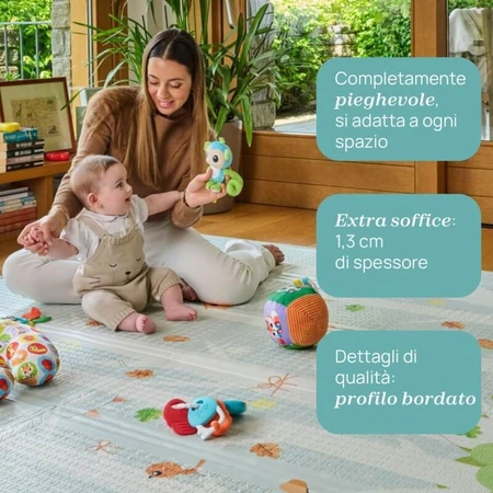 Chicco maxi rug 2in1 country chic - covoraș de joacă antiderapant impermeabil cu două fețe 0m+