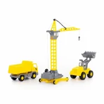 Moni trade Bouwplaats set met kraan shovel bouwvoertuigen