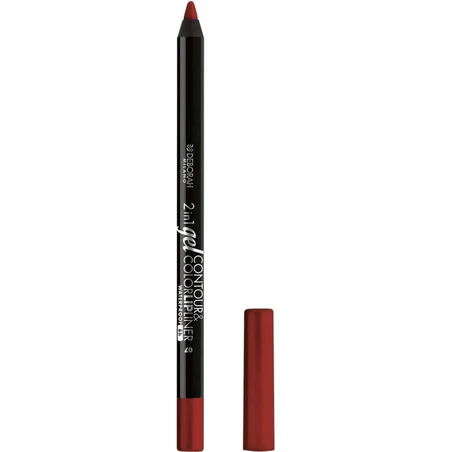 Deborah 2 în 1 gel contour&amp;color - creion de buze - rezistent la apă - nr. 07 true red