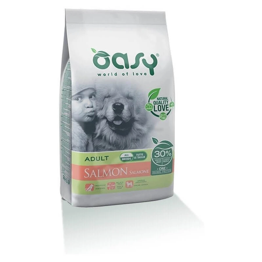 Oasy Adult one protein medium large salmon - hrană completă pentru câini adulți mijlocii și mari 2,5 kg