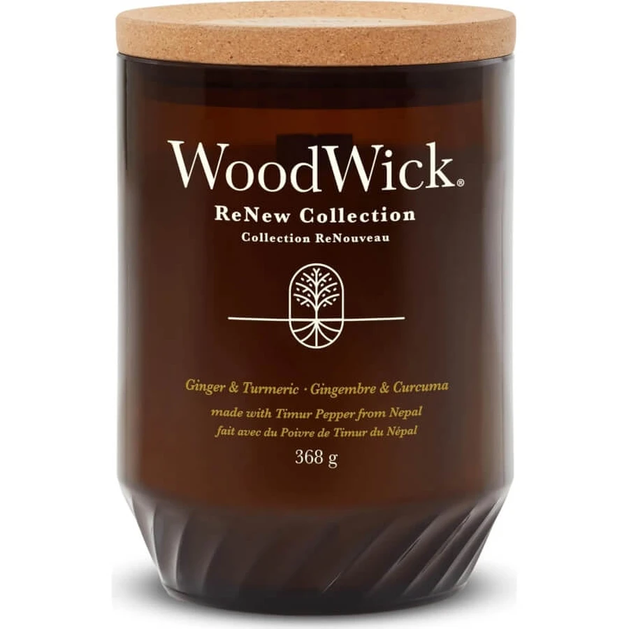 Woodwick Renew collection ginger &amp ; tumeric - grande bougie 368 g