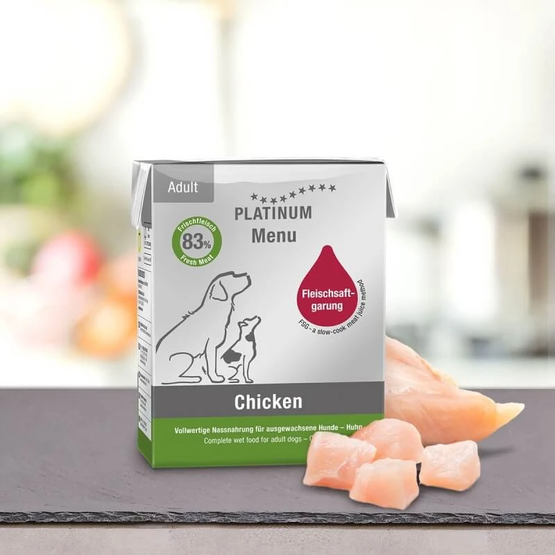 Platinum Menu Huhn - Alleinfuttermittel für ausgewachsene Hunde 375 gr