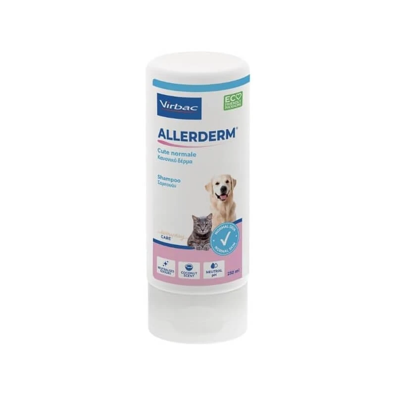 Virbac Allerderm - Shampoo für Hunde und Katzen mit normaler Haut ph-neutral und Ceramiden 250 ml
