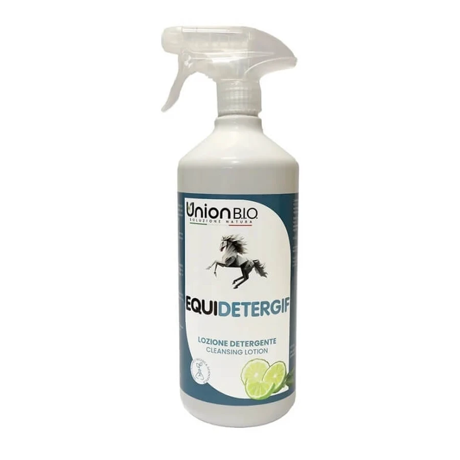 Union bio Equidetergif - lotion nettoyante naturelle douce sans rinçage aux agrumes pour chevaux 1 lt