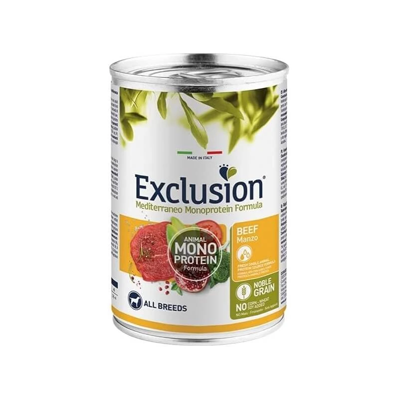 Ausschluss mediterranes Monoprotein-Rindfleisch - Alleinfuttermittel für ausgewachsene Hunde 400 gr