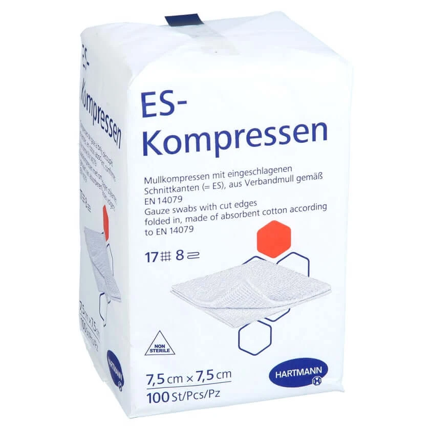 Es-kompressen Unsteril 7.5x7.5 Cm 8fach 100 St