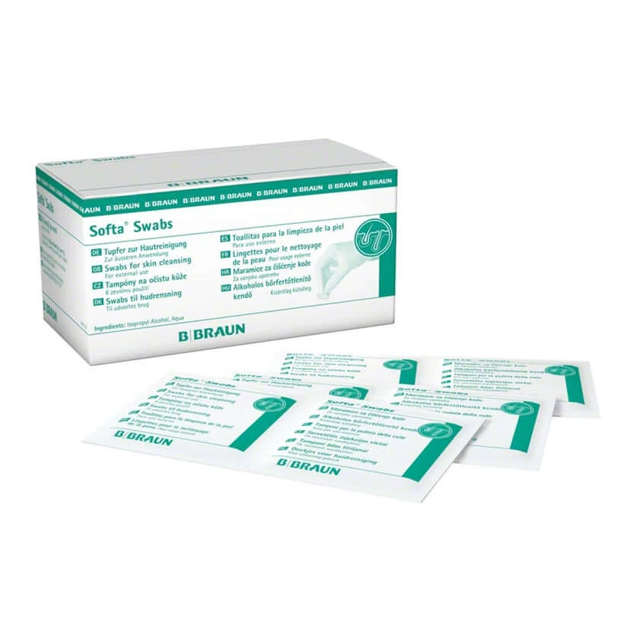 B. Braun Softa Gaziki 65 x 30 mm Gaziki z alkoholem do oczyszczania skóry 100 szt.: ceny i cechy
