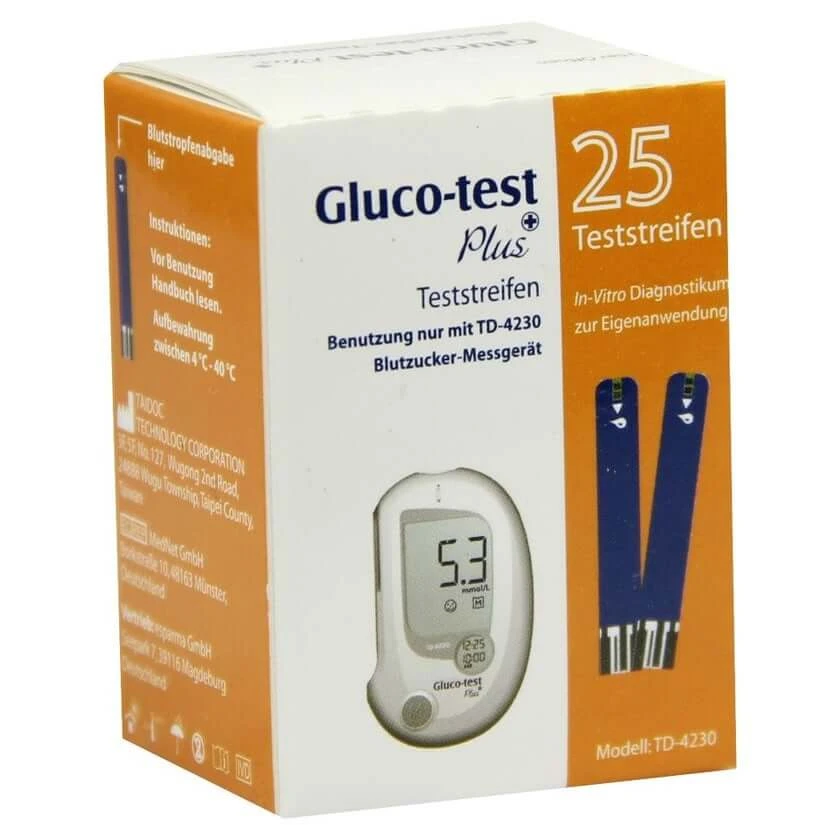 Gluco TEST Plus Blutzuckerteststreifen 25 St
