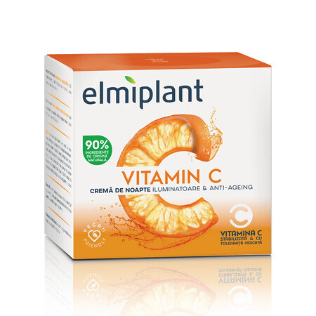 Cremă de noapte iluminatoare si anti-ageing Vitamin C, 50 ml, Elmiplant