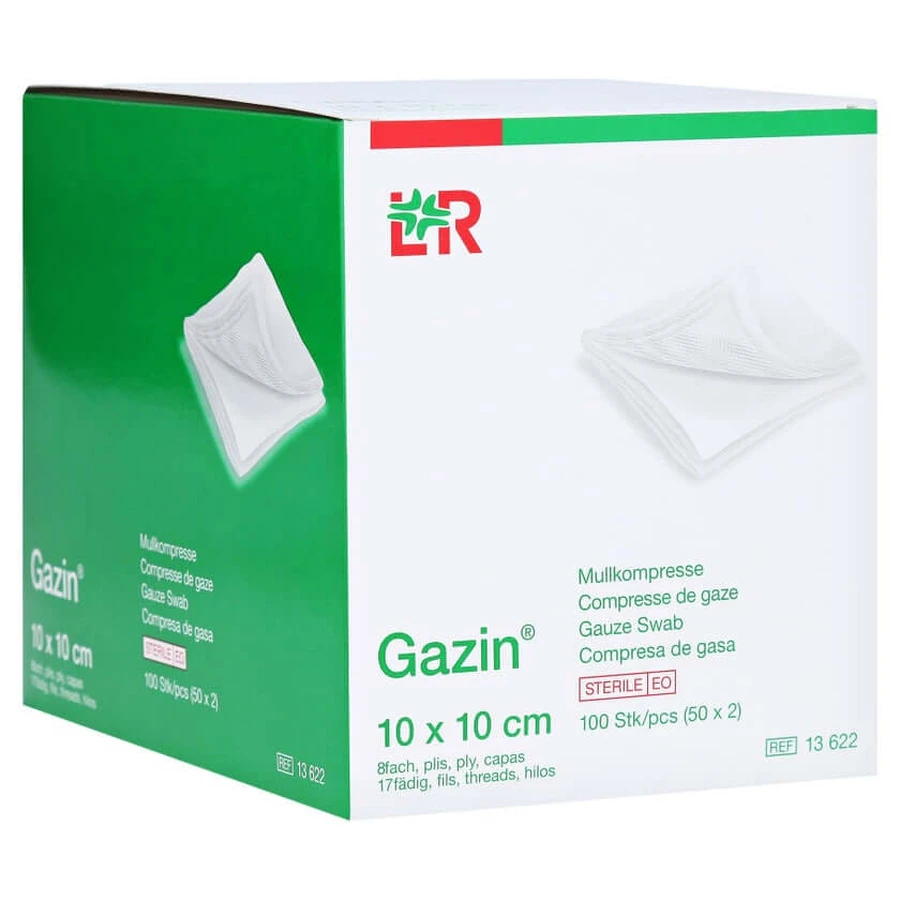 Gazin tifon comp.10x10 cm steril 8 fold 50X2 buc