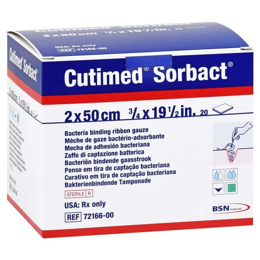 Cutimed Sorbact Tamponaden 2x50 cm 20 St