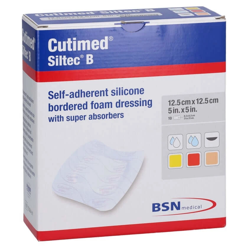 Cutimed Siltec B Schaumverb.12,5x12,5 cm 10 St