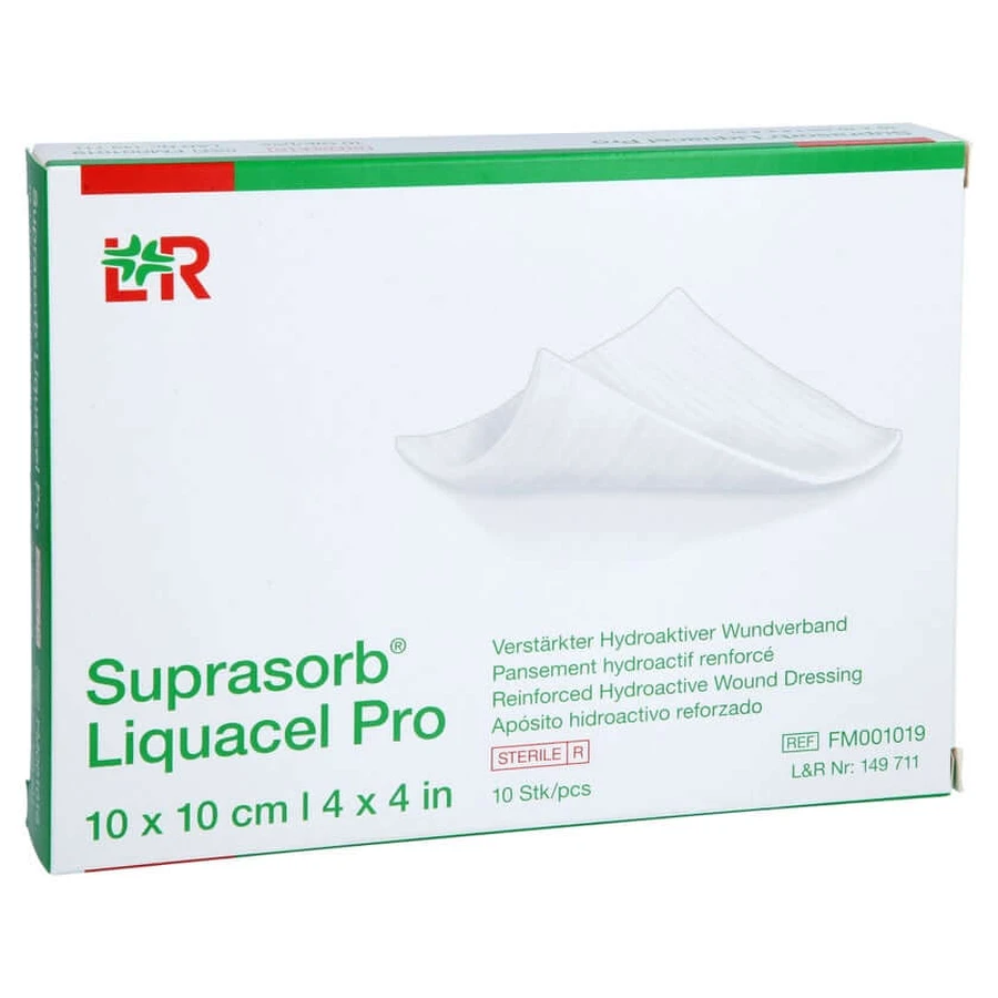 Suprasorb Liquacel Pro 10x10 Cm Kompressen 10 stuks.
