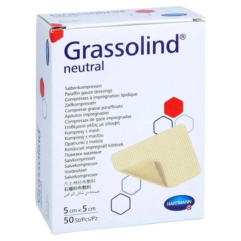 Grassolind Salbenkompressen 5x5 cm steri 50 St