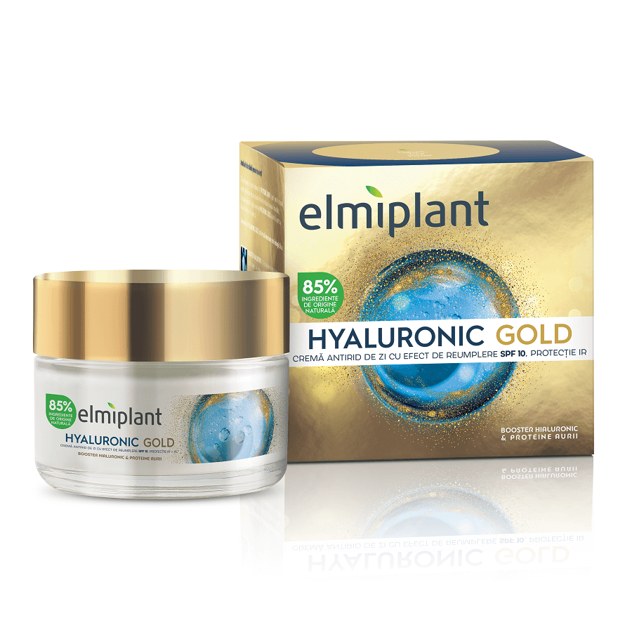 Cremă de zi antirid cu efect de umplere SPF 10 Hyaluronic Gold, 50 ml, Elmiplant recenzii