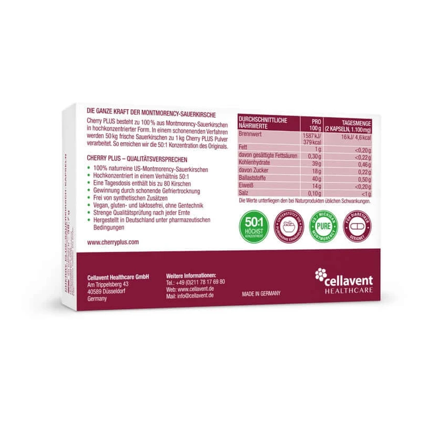 Original Montmorency Sour Cherry Capsules - Cherry PLUS® 180 Capsules