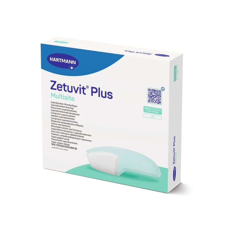 Zetuvit Plus Multisite 17,2x18,6 Cm Opatrunek na rany 10 szt.: ceny i cechy