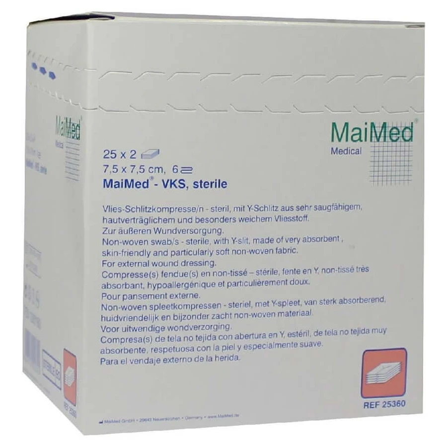 Comprese nețesute cu fantă Sterile 7,5x7,5 c 25X2 buc