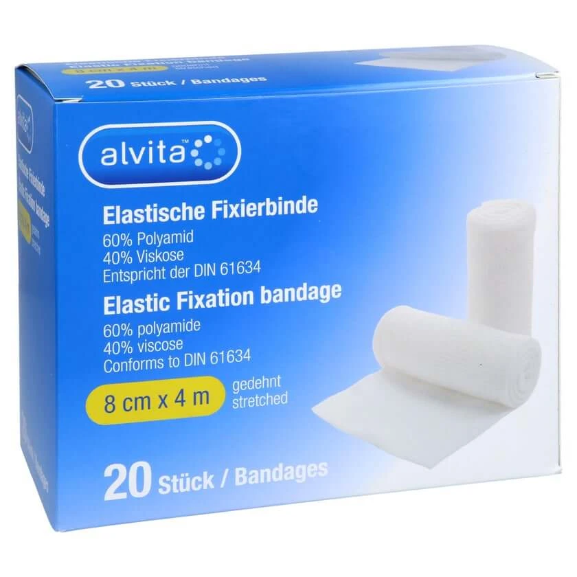 Alvita Elastische Fixierbinde 8 cmx4 m 20 St