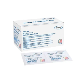 Maimed tampoane alcoolice 30x30 mm alb din V 100 buc.