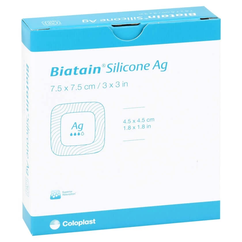 Biatain Silicone Ag Schaumverband 7,5x7, 5 St