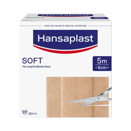 Hansaplast Rola de ipsos moale, 5m x 8cm 1 buc