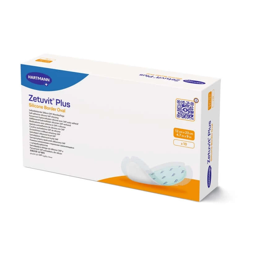 Zetuvit Plus Silicone Border oval 12x23 10 St