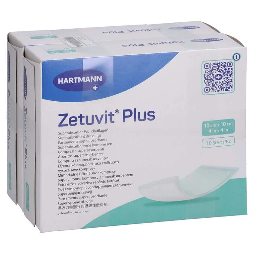 Zetuvit Plus Extrastarke Saugkompr.steril 10x10 Cm 20 St