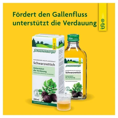 Ridiche neagră Schoenenberger plantă medicinală 3X200 ml