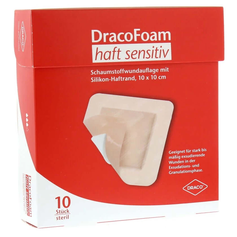 Dracofoam Haft Sensitiv Schaumst.Wund. 10 St