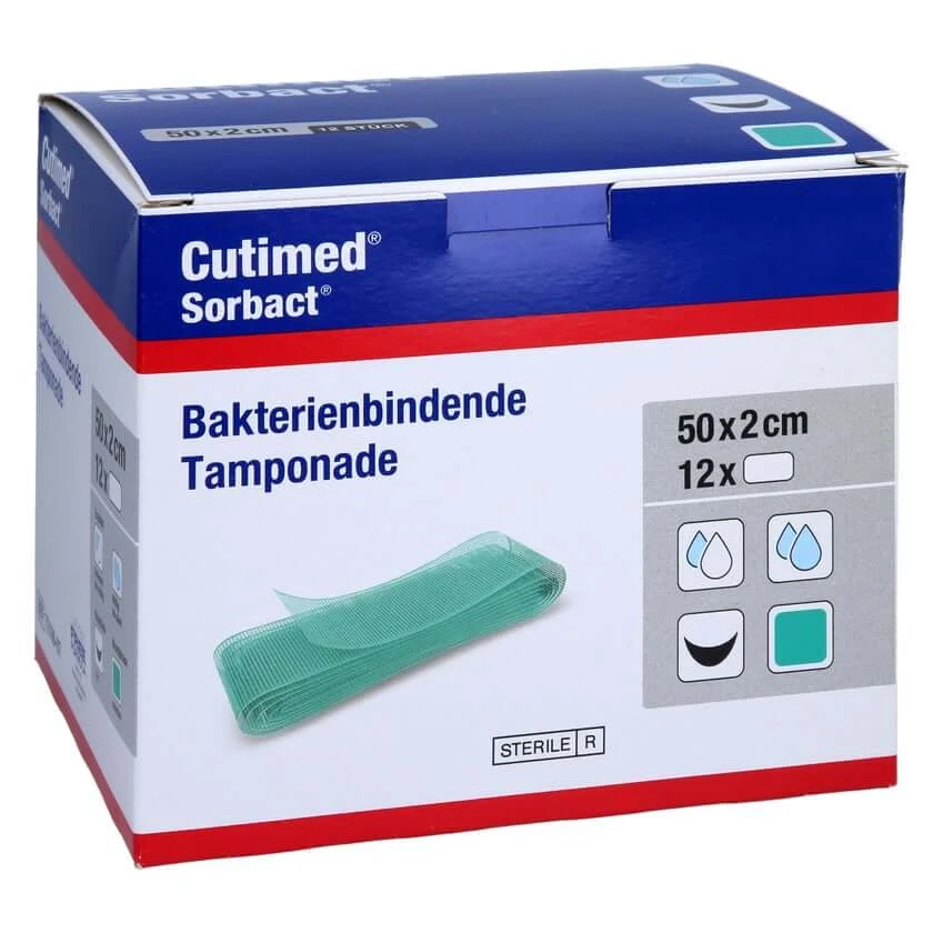 Cutimed Sorbact Tamponaden 2x50 cm 24 St