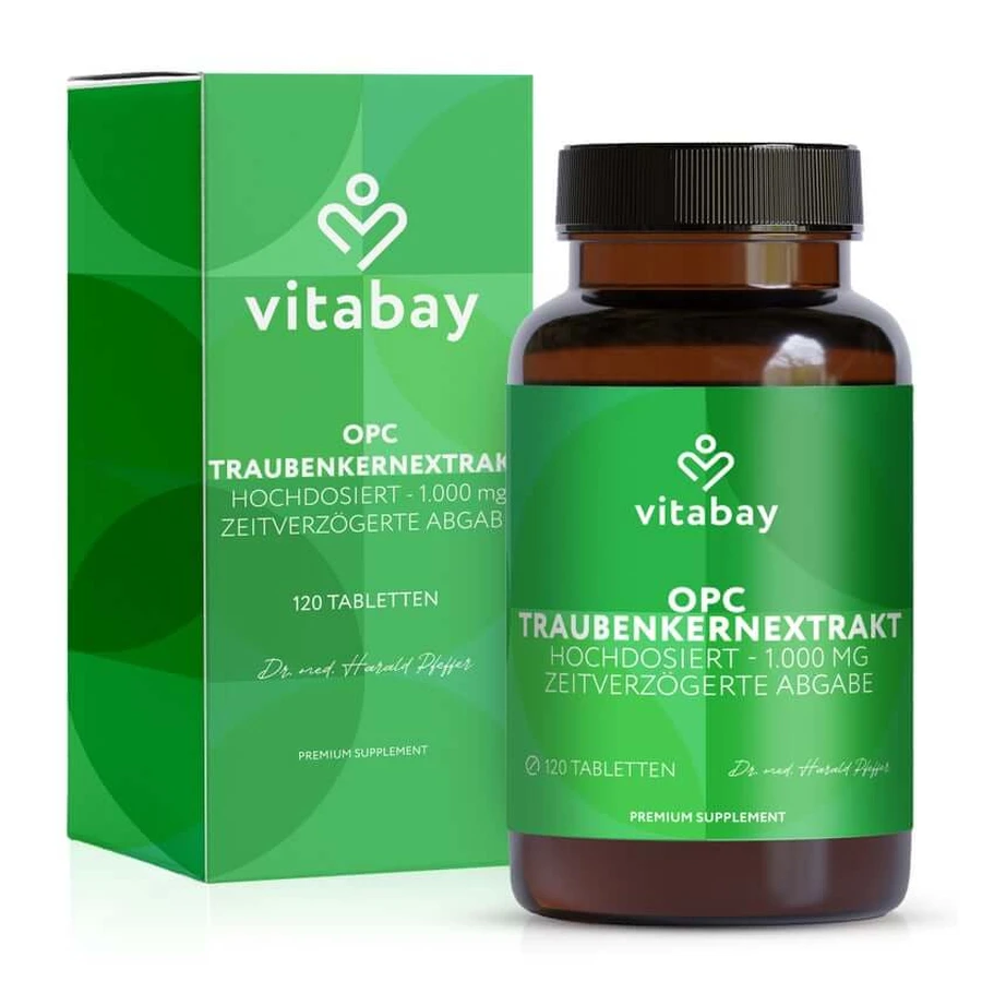 Vitabay OPC Extract de semințe de struguri 1000 mg doză mare 120 St