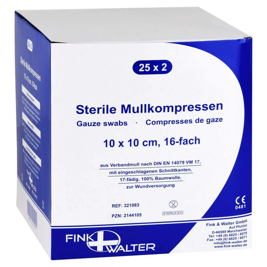 Comprese de tifon 10x10 cm sterile 16 ori 25X2 buc.