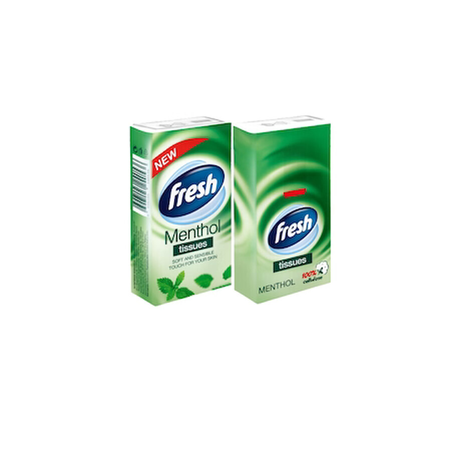 Set batiste nazale Fresh Menthol, 3 straturi, 10 pachete, 100 buc