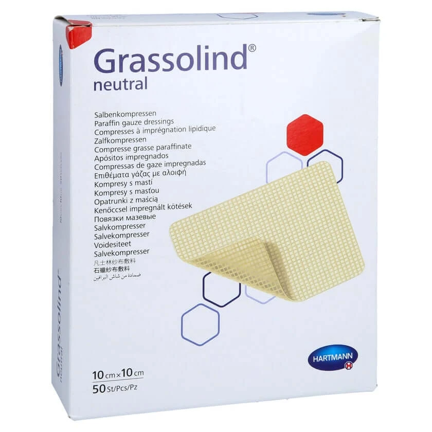 Grassolind Salbenkompressen 10x10 cm ste 50 St