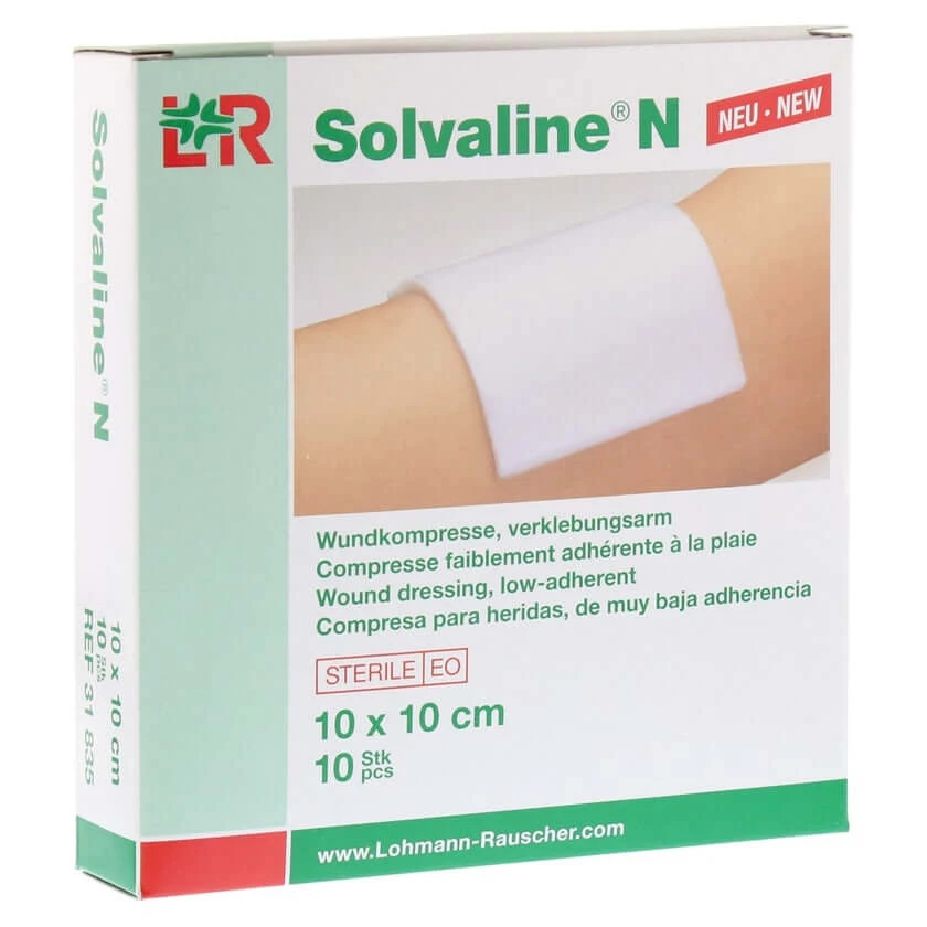 Solvaline N Kompressen 10x10 cm steril 10 St