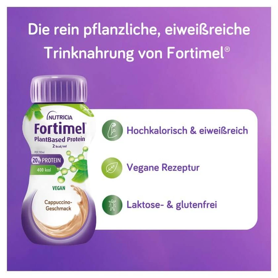 Fortimel Plantbased Protein 2 Kcal Cappuccino 8X4X200 ml