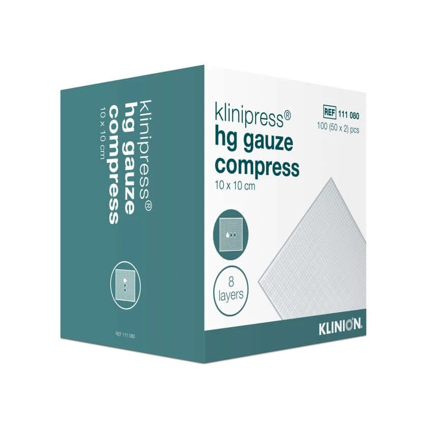 Klinipress hg Gauze compress 10x10 cm 8l 2X50 St